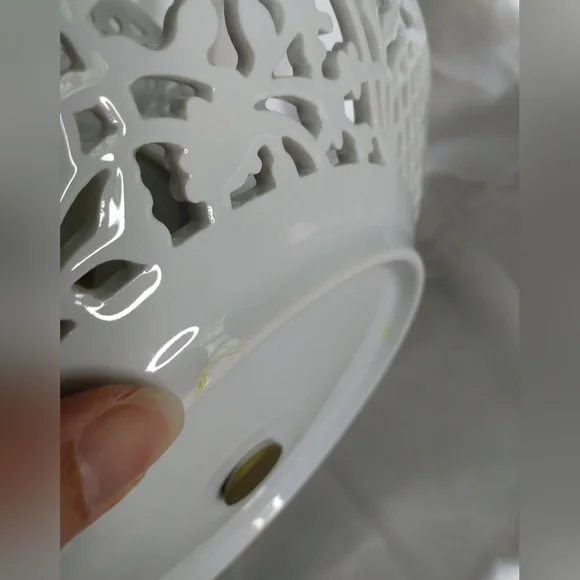 Vtg Oscar De La Renta 2 tier serving tray tidbit dessert blue floral tea party - Picture 12 of 12